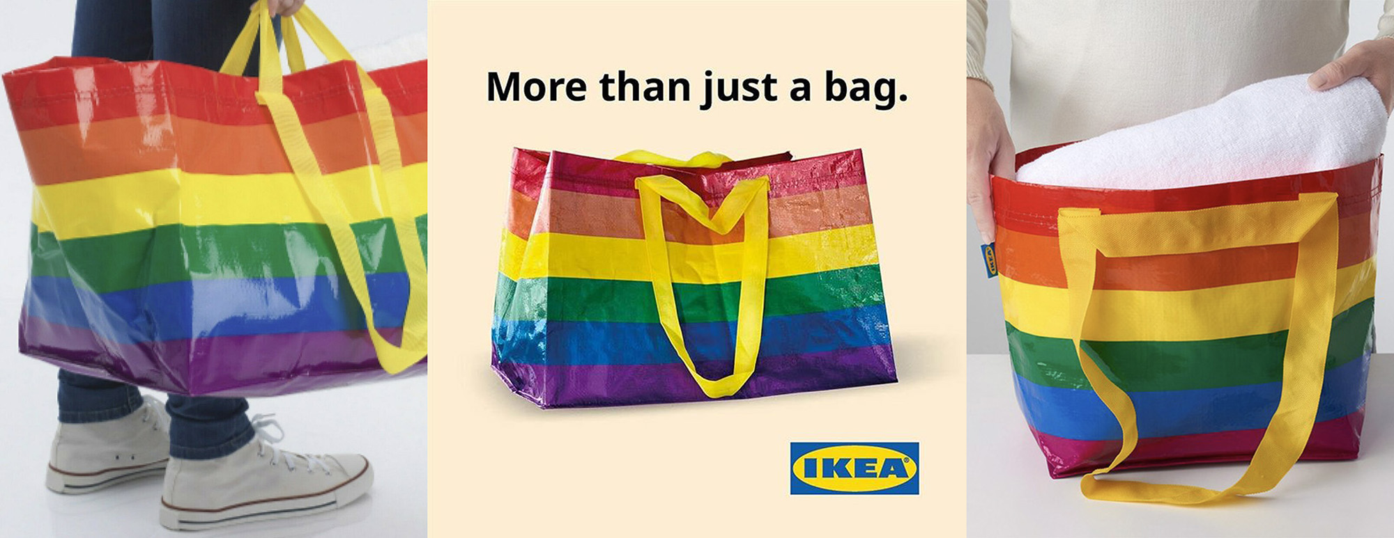 NEW IKEA Kvanting Rainbow Pride Multicolored Bag 