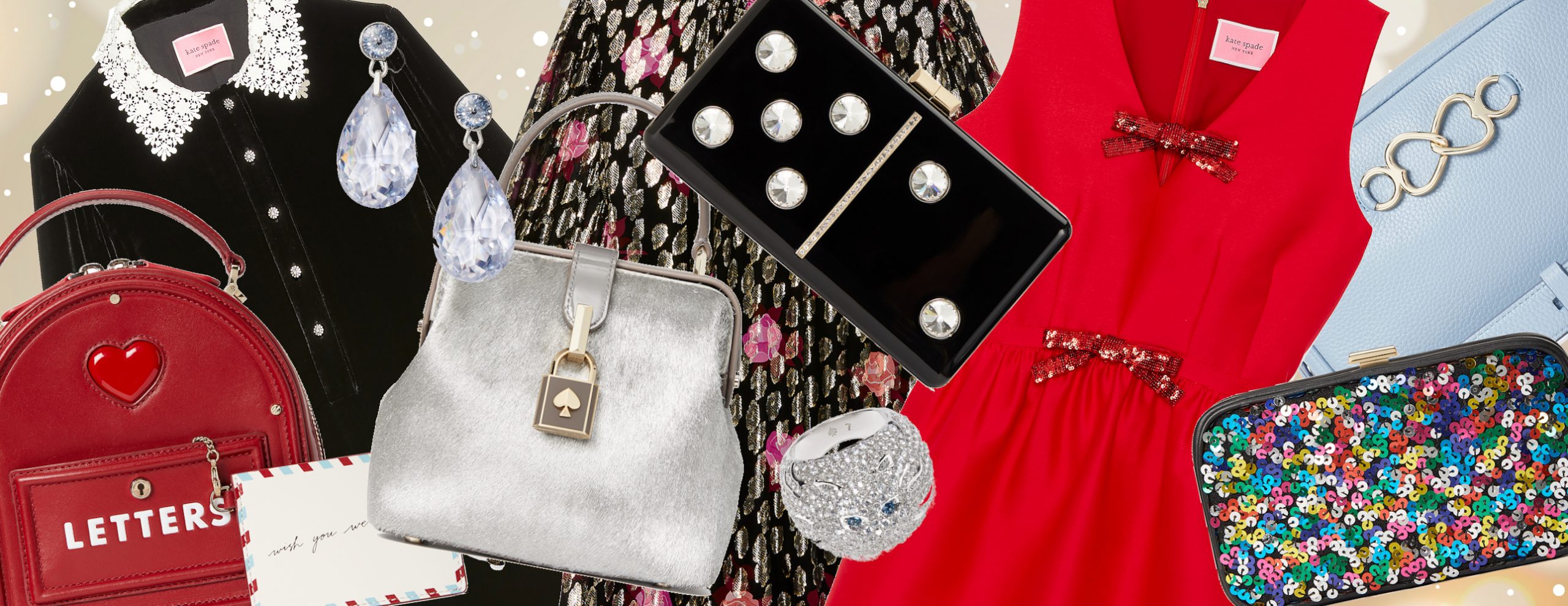 Kate Spade New York Holiday 2020: Whimsical Bags, Glitter Clutches, And A  Sparkly Pavé Cat Ring