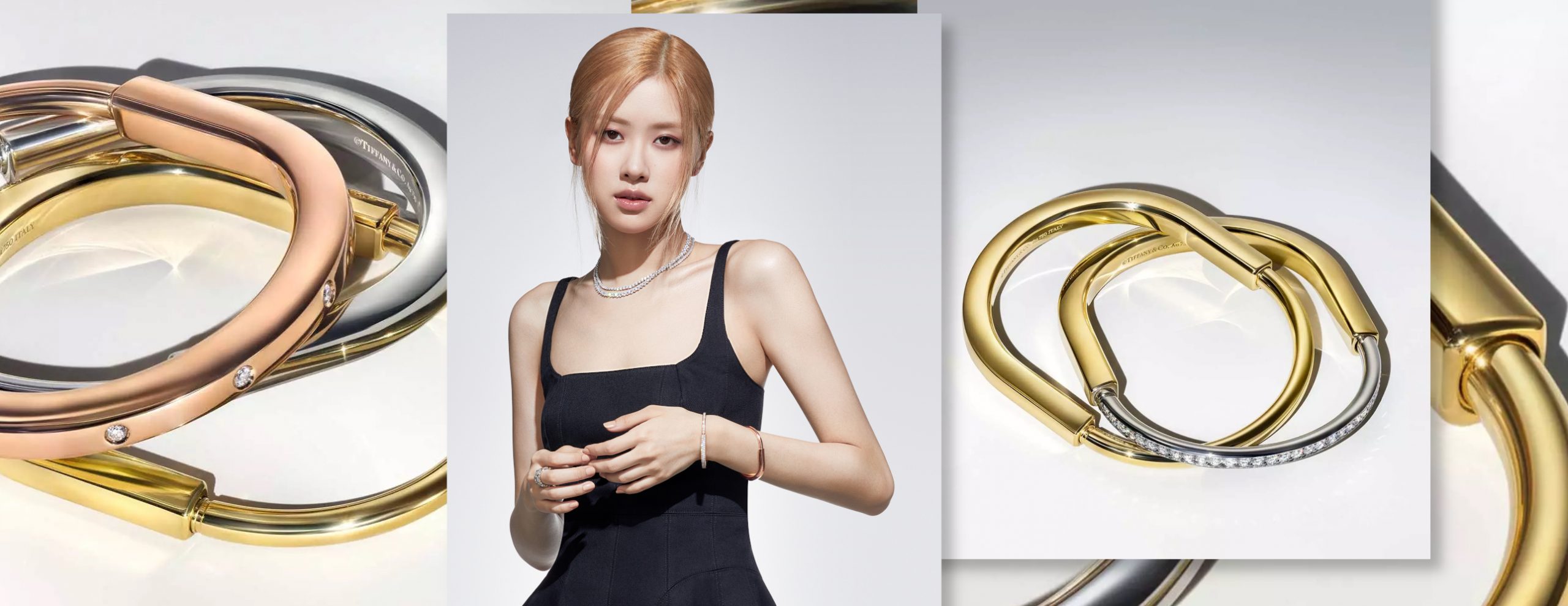 Tiffany & Co. Tiffany Lock Yellow / White Gold Half Pave Diamond