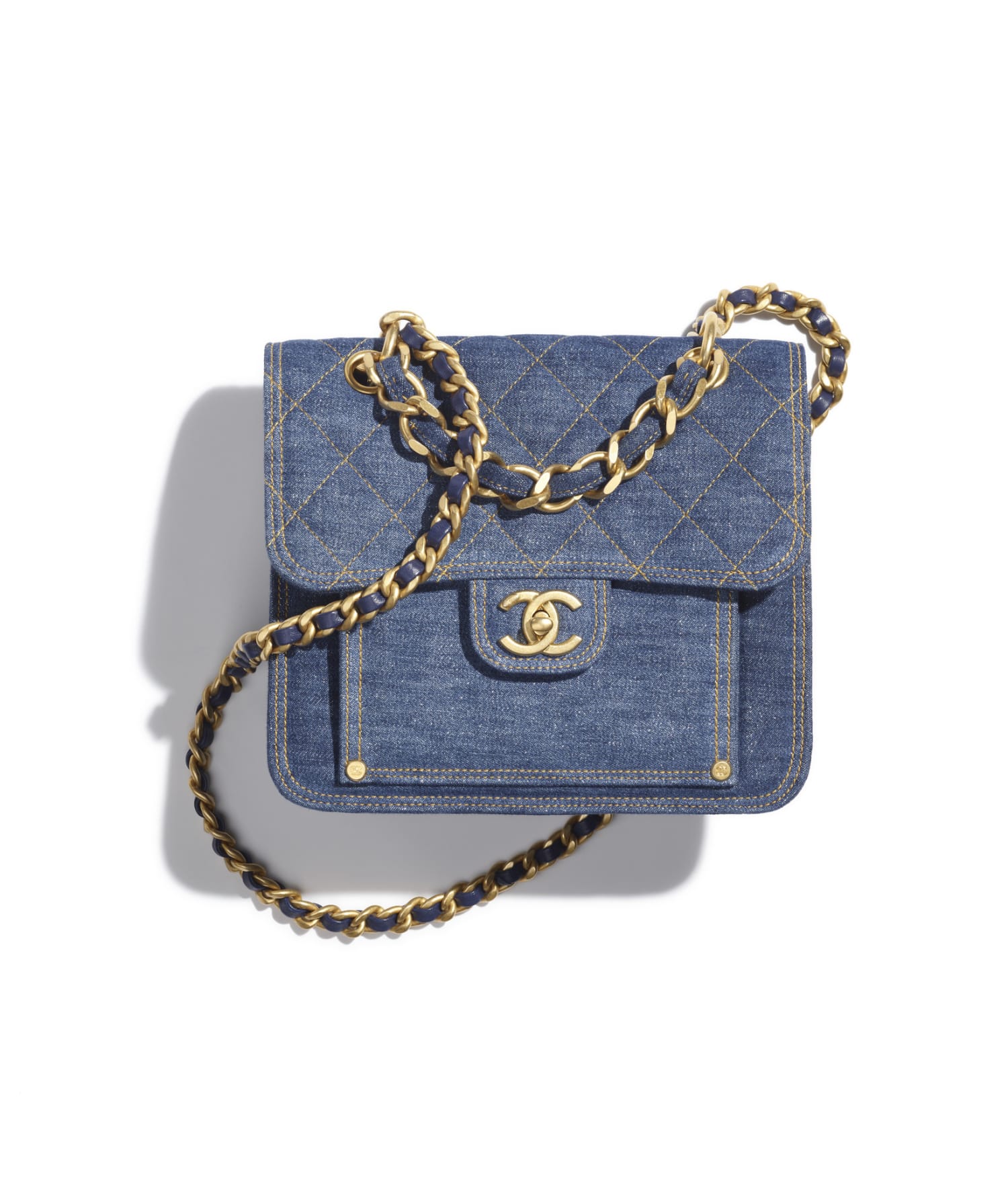 CHANEL 22C Denim Pearl Crush Mini Camera Bag  Dearluxe